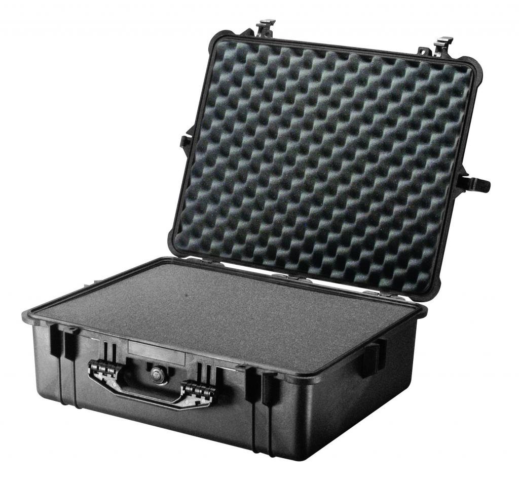 PELI- case Typ 1600 schwarz, Schaum