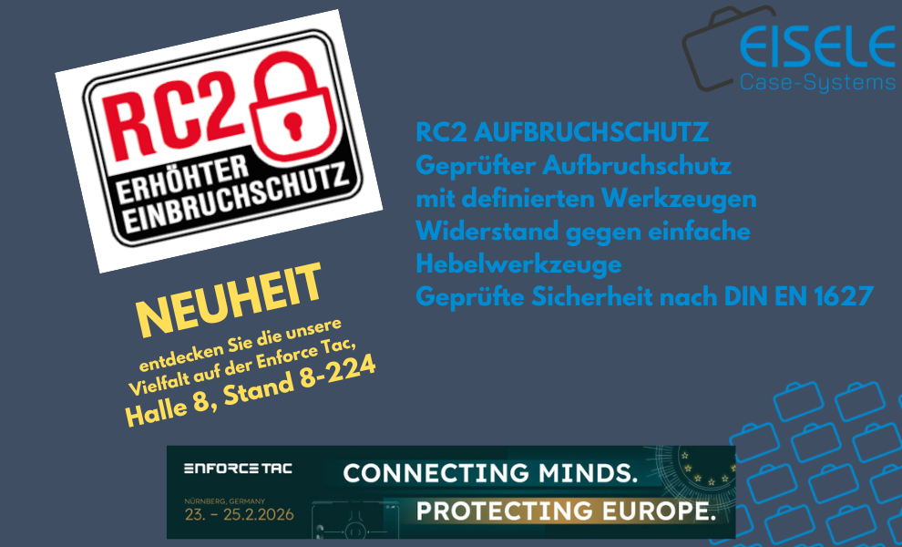 RC2 AUFBRUCHSCHUTZ
Geprüfter Aufbruchschutz  
mit definierten Werkzeugen
Widerstand gegen einfache  
Hebelwerkzeuge
Geprüfte Sicherheit nach DIN EN 1627

NEUHEIT
entdecken Sie die unsere Vielfalt auf der Enforce Tac, 
Halle 8, Stand 8-224